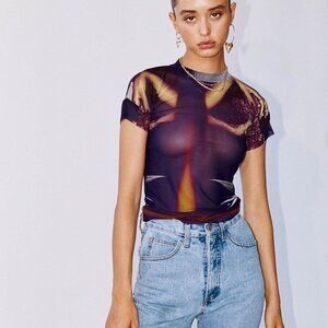 With Jean Lord Top in Ritz Strelitzia Nicolai size S NWT